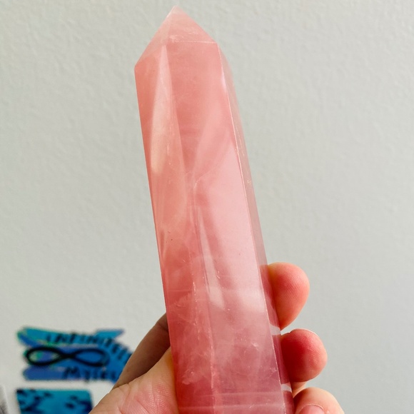 Rose quartz crystal tower! 6” tall! Grade A. Bubblegum pink! Heart healer! - Picture 3 of 6